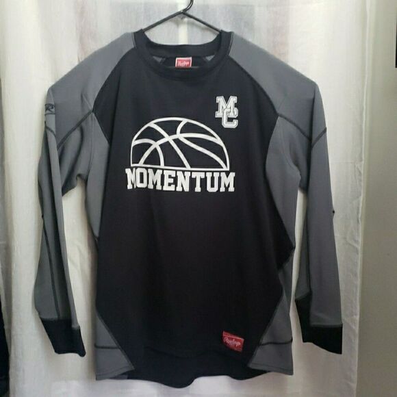 Rawlings Jersey MC Momentum Black Gray Long Sleeves Men's Size XL - Picture 1 of 11